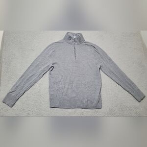 J Crew Gray Mock Turtleneck 1/4 Zip-Up Pullover Medium